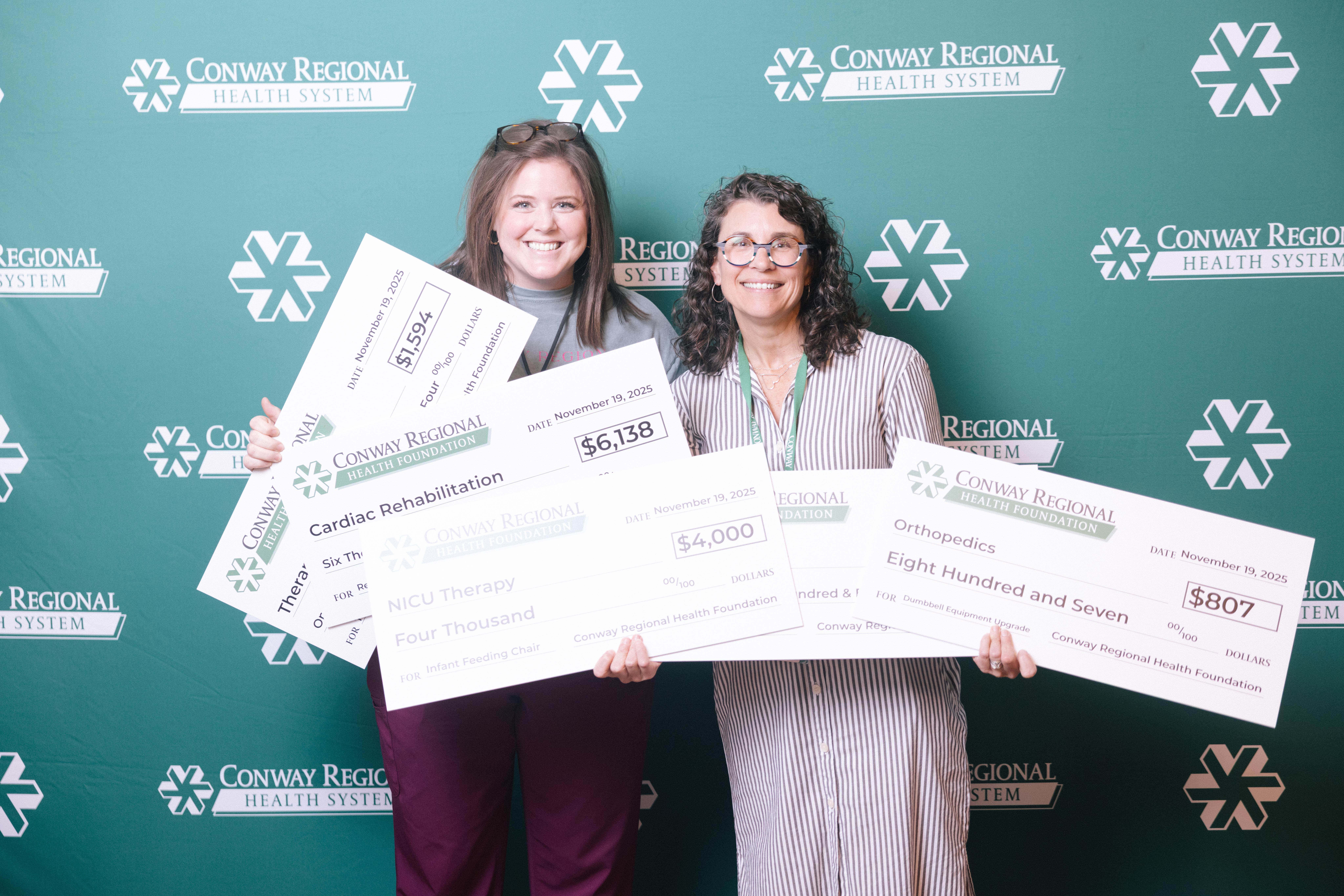Almost $13,000 in grants were awarded for cardiac rehab, neonatal intensive care therapy, Greenbrier Therapy Center, and Scherman Heights Therapy Center.