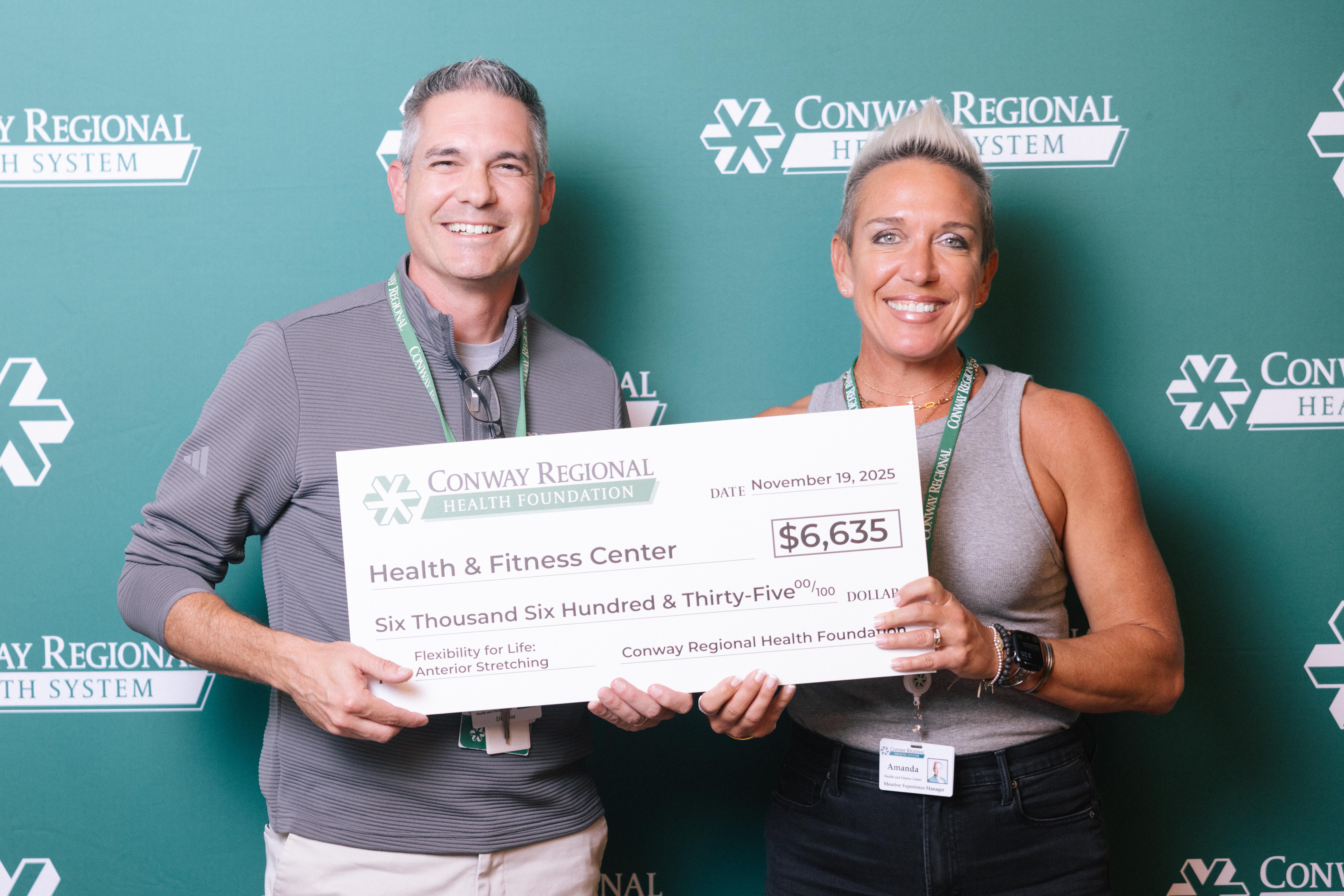 Almost $6,700 was awarded for the Conway Regional Health and Fitness Center's Flexibility for Life Program.